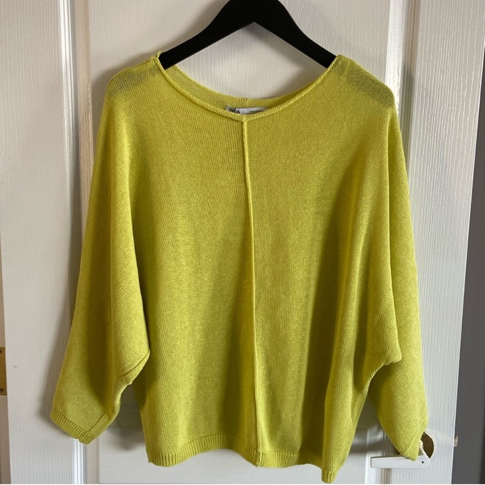 Zara loose knit citron yellow summer sweater